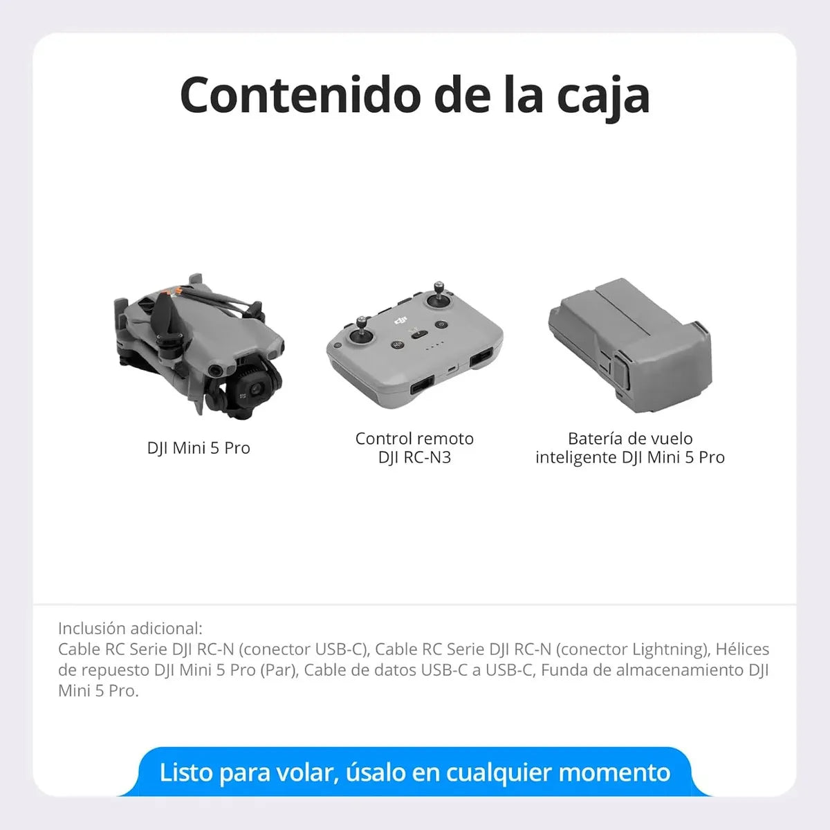 DJI Mini 5 Pro, Dron ultraligero y plegable con cámara, CMOS de 1 pulgada, Detección de obstáculos omnidireccional, ActiveTrack 360°, 225° rotación del estabilizador, Dron 4K para principiantes