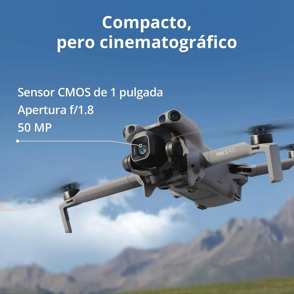 DJI Mini 5 Pro, Dron ultraligero y plegable con cámara, CMOS de 1 pulgada, Detección de obstáculos omnidireccional, ActiveTrack 360°, 225° rotación del estabilizador, Dron 4K para principiantes