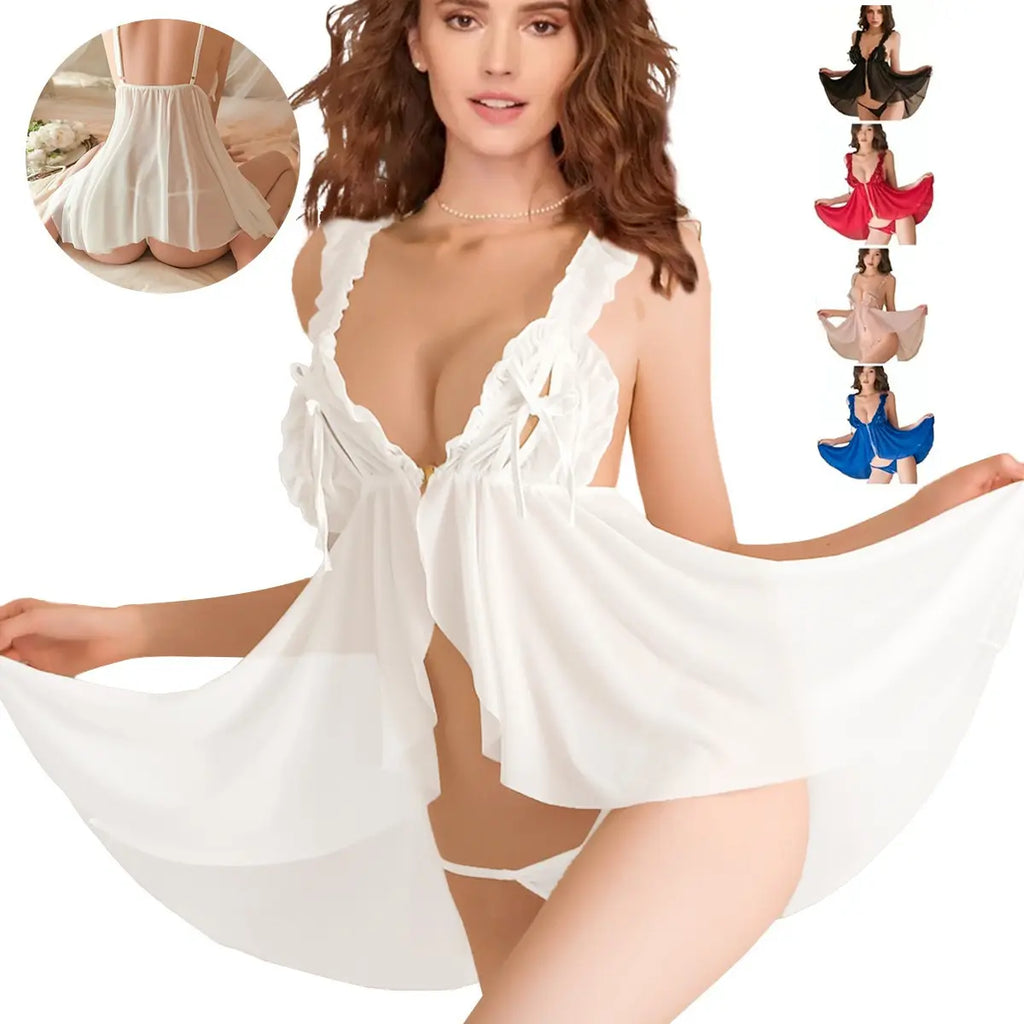 Conjunto Sensual De Encaje Pijama Y Ropa Interior Para Mujer