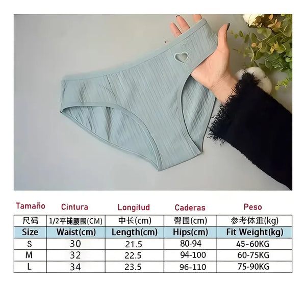 Braguitas Love Mesh De Algodón Para Mujer, 8 Piezas