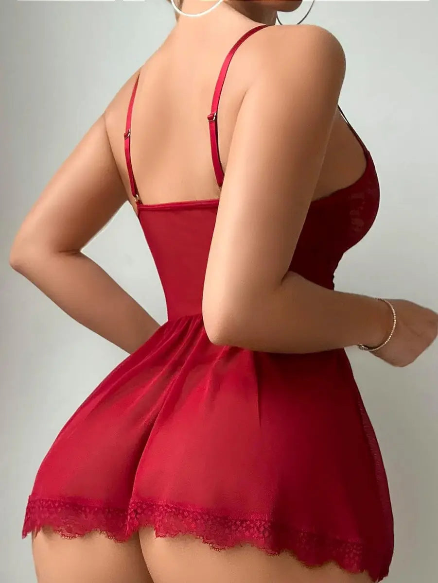 Lencería Para Mujer Sexy Babydoll De Encaje Con Liguero