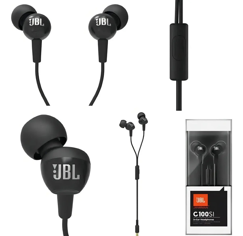 Audífonos JBL C100SI In-Ear Negros con Micrófono - Calidad de Sonido Premium y Diseño Compacto