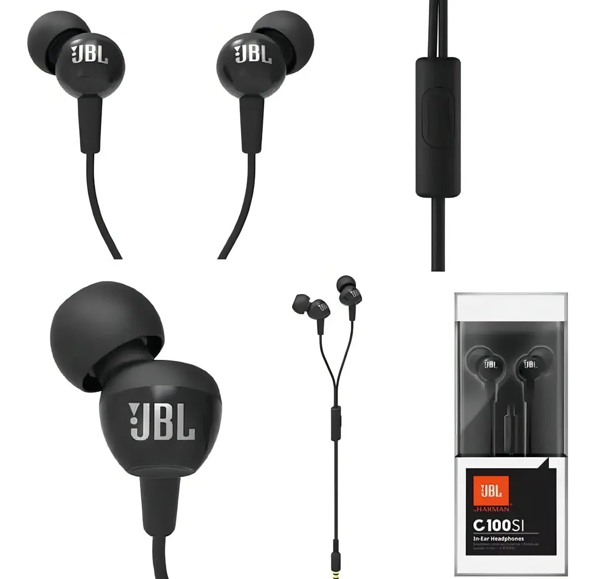 Audífonos JBL C100SI In-Ear Negros con Micrófono - Calidad de Sonido Premium y Diseño Compacto