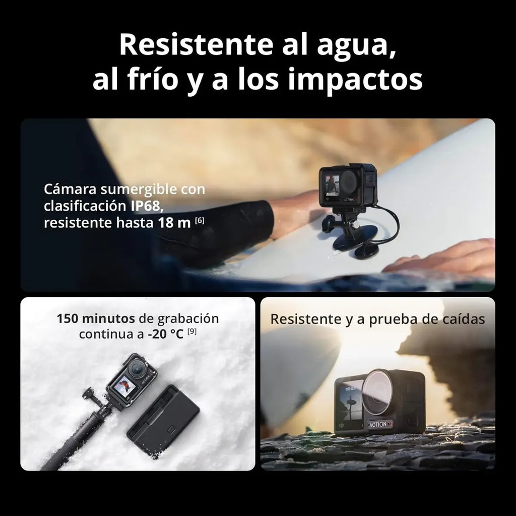Dji Osmo Action 4 Pack Estándar, Cámara 4k (reacondicionado)