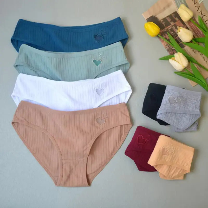 Braguitas Love Mesh De Algodón Para Mujer, 8 Piezas