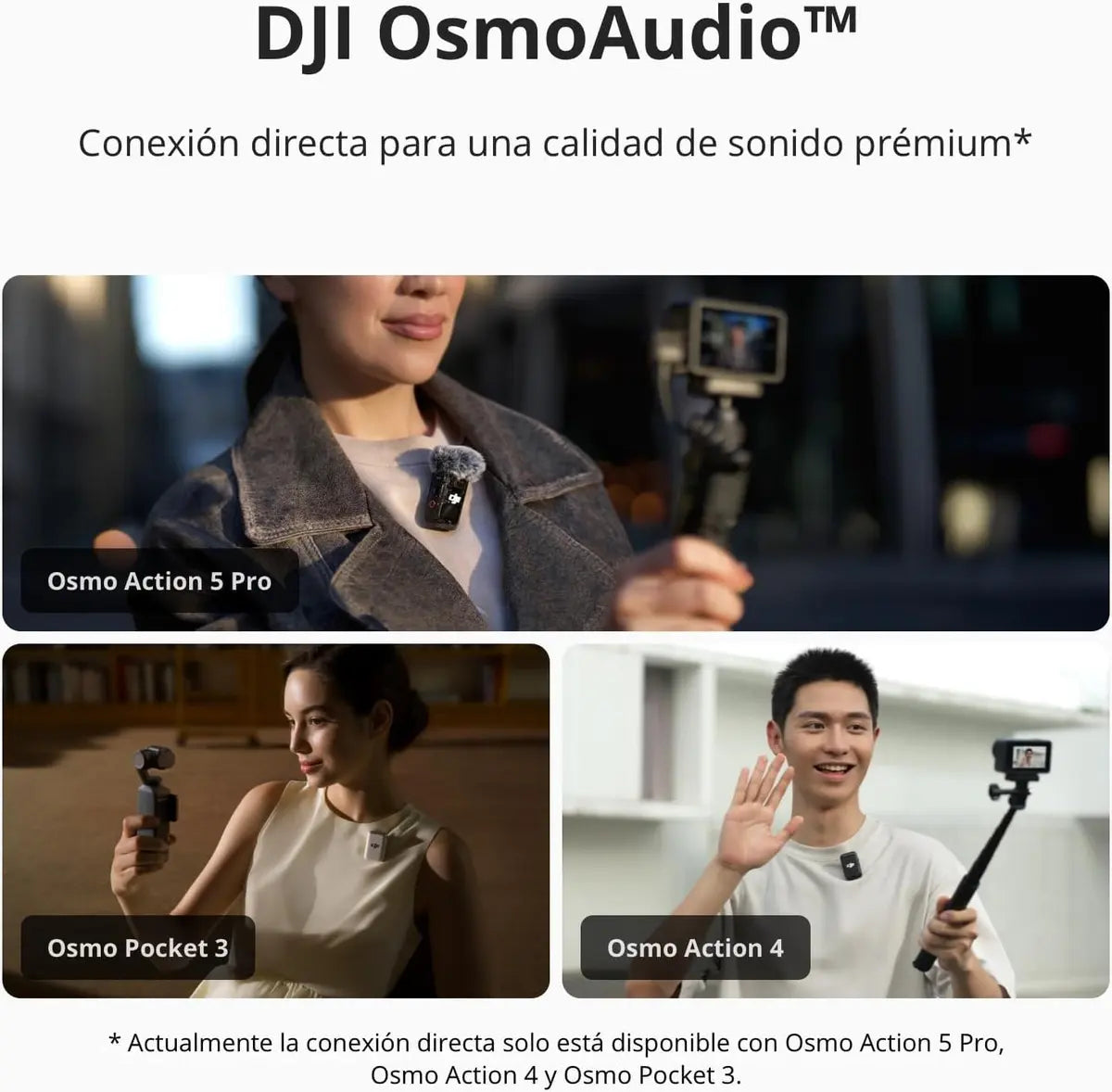 DJI Mic 2 (1 TX+1 RX) Micrófono Inalámbrico Cancelación de Ruido Inteligente, grabación Interna Flotante de 32 bits, Sonido optimizado, 250m de Alcance, micrófono para iPhone y Androi