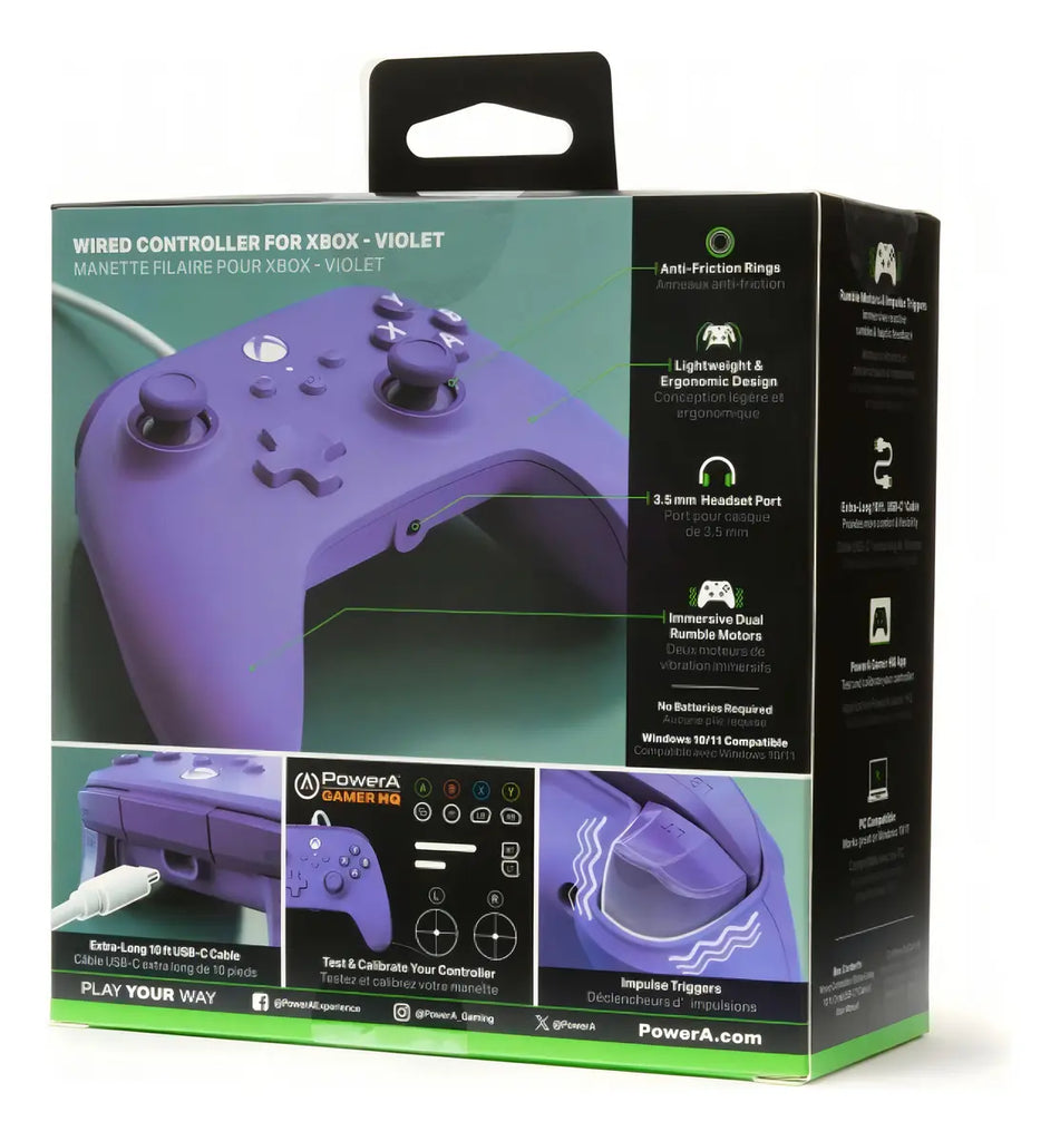 Powera Wired Controller For Xbox Series X|s Violet Color Violeta