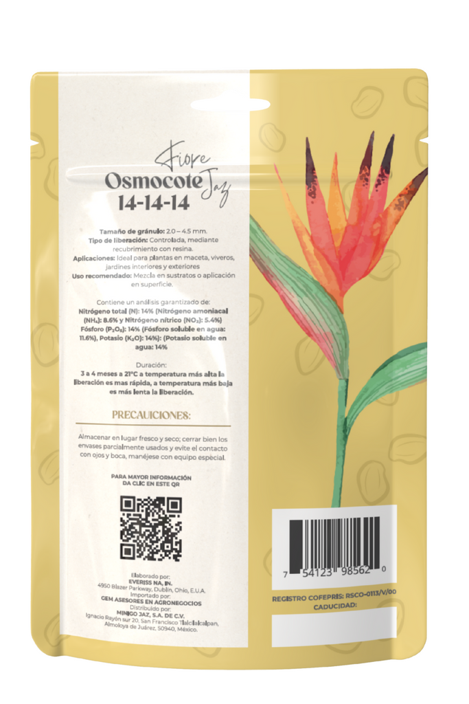 Osmocote 14-14-14 Premium – Fertilizante de Lenta Liberación (3 a 4 Meses) – Everris