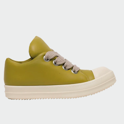 TENIS RICK OWENS LUXOR JUMBO LACE PADDED LOW SNEAKS IN ACID AND MILK PEACHED LAMBSKIN