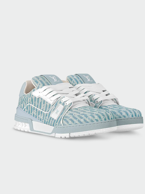 TENIS LOUIS VUITTON LV TRAINER BLUE STRIPE MONOGRAM
