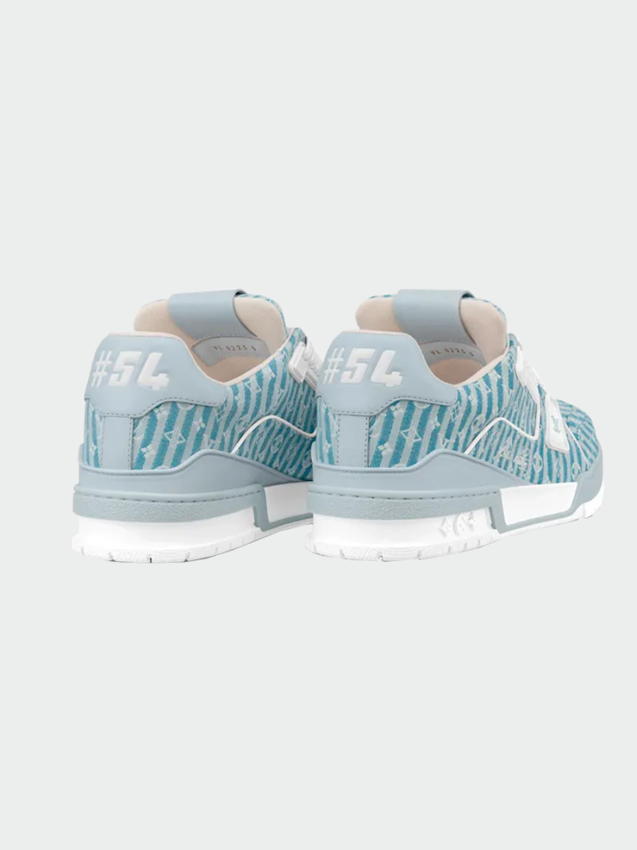 TENIS LOUIS VUITTON LV TRAINER BLUE STRIPE MONOGRAM