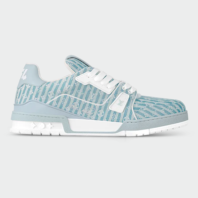 TENIS LOUIS VUITTON LV TRAINER BLUE STRIPE MONOGRAM
