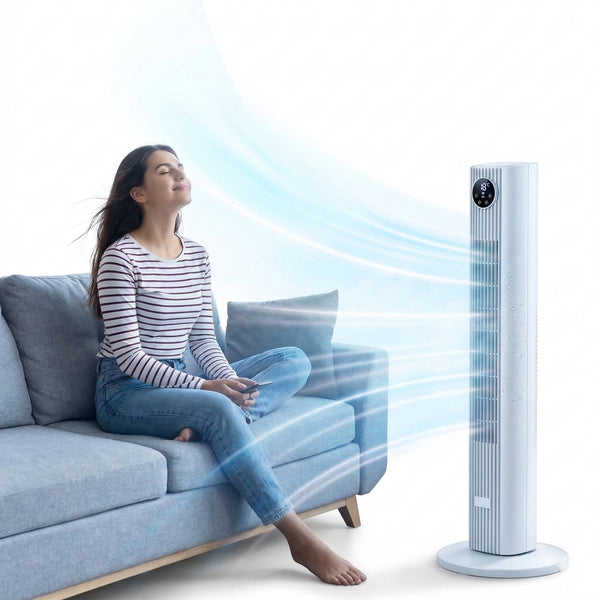 Aire Acondicionado y Enfriador Portátil de Torre Sin Ventana con Control Remoto y Oscilación 90°