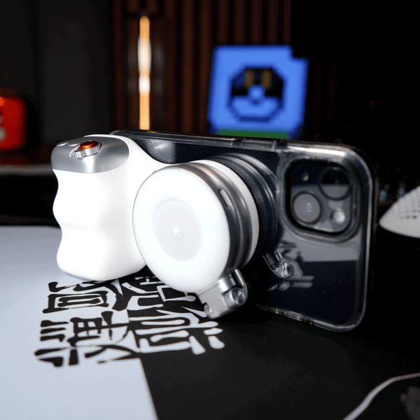 Magnetic Phone Camera Grip con Disparador Inalámbrico Bluetooth y Luz LED MagSafe