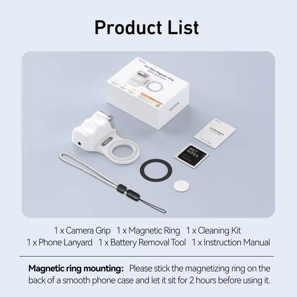Magnetic Phone Camera Grip con Disparador Inalámbrico Bluetooth y Luz LED MagSafe