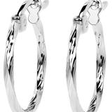 Arete De Plata 925 Para Mujer Con Diamantado Torsal