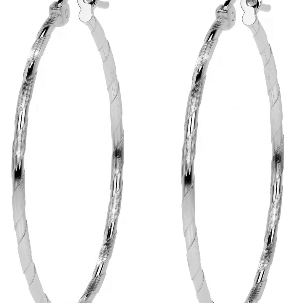 Arete Arracada Diamantada De Plata 925 Para Mujer Cordon Blue