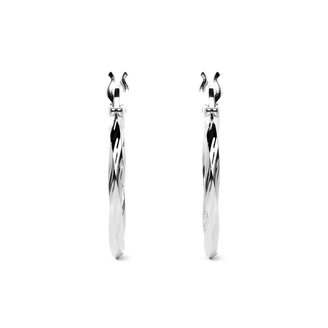 Arete De Plata 925 Extra ligero Para Mujer Con Diamantado Torsal