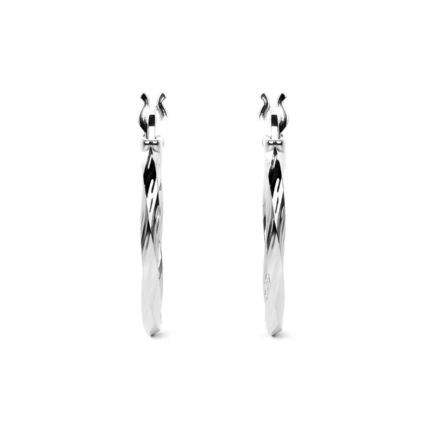 Arete De Plata 925 Extra ligero Para Mujer Con Diamantado Torsal
