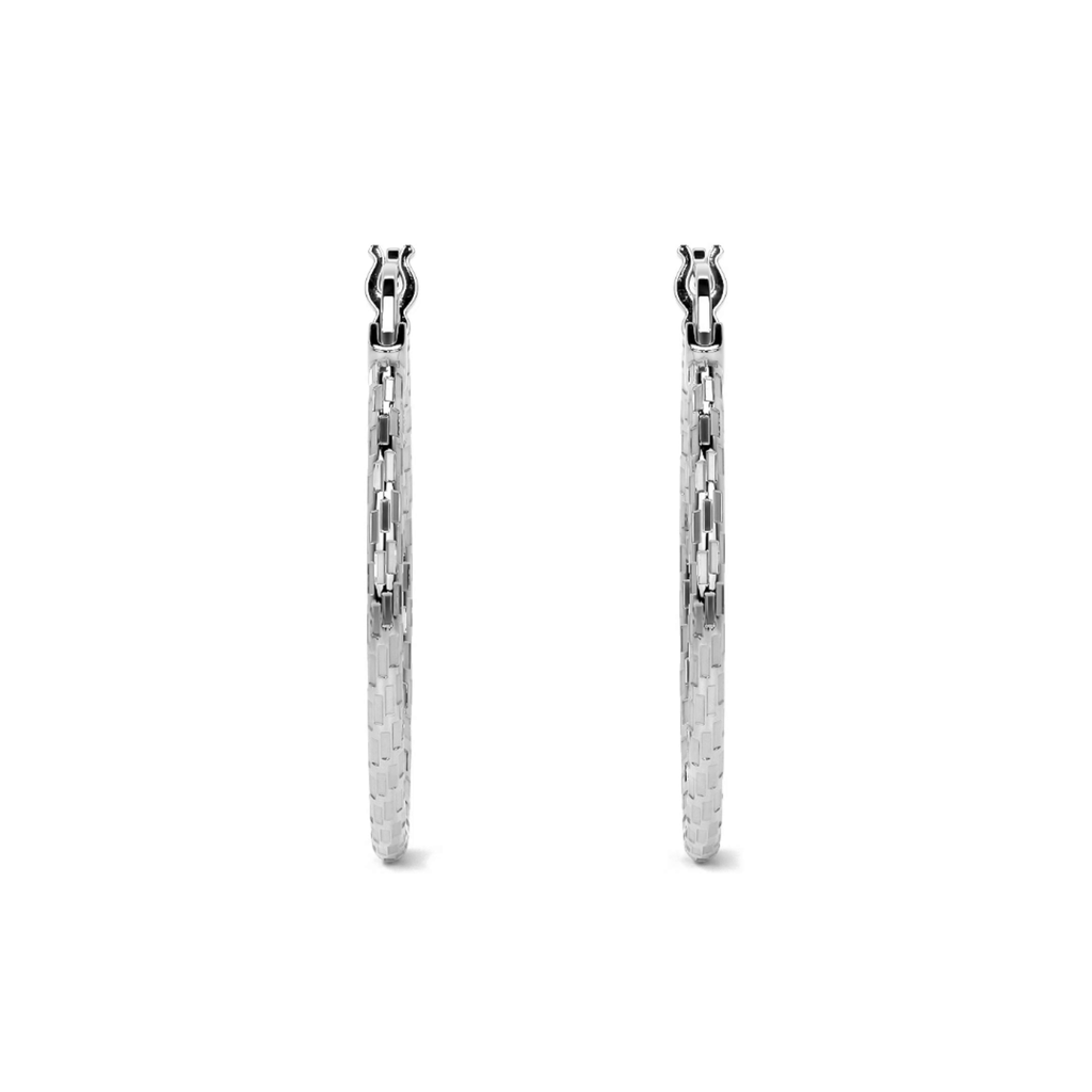 Arete Arracada Diamantada Ligera De Plata Ley 925 Para Mujer Estilo Domino