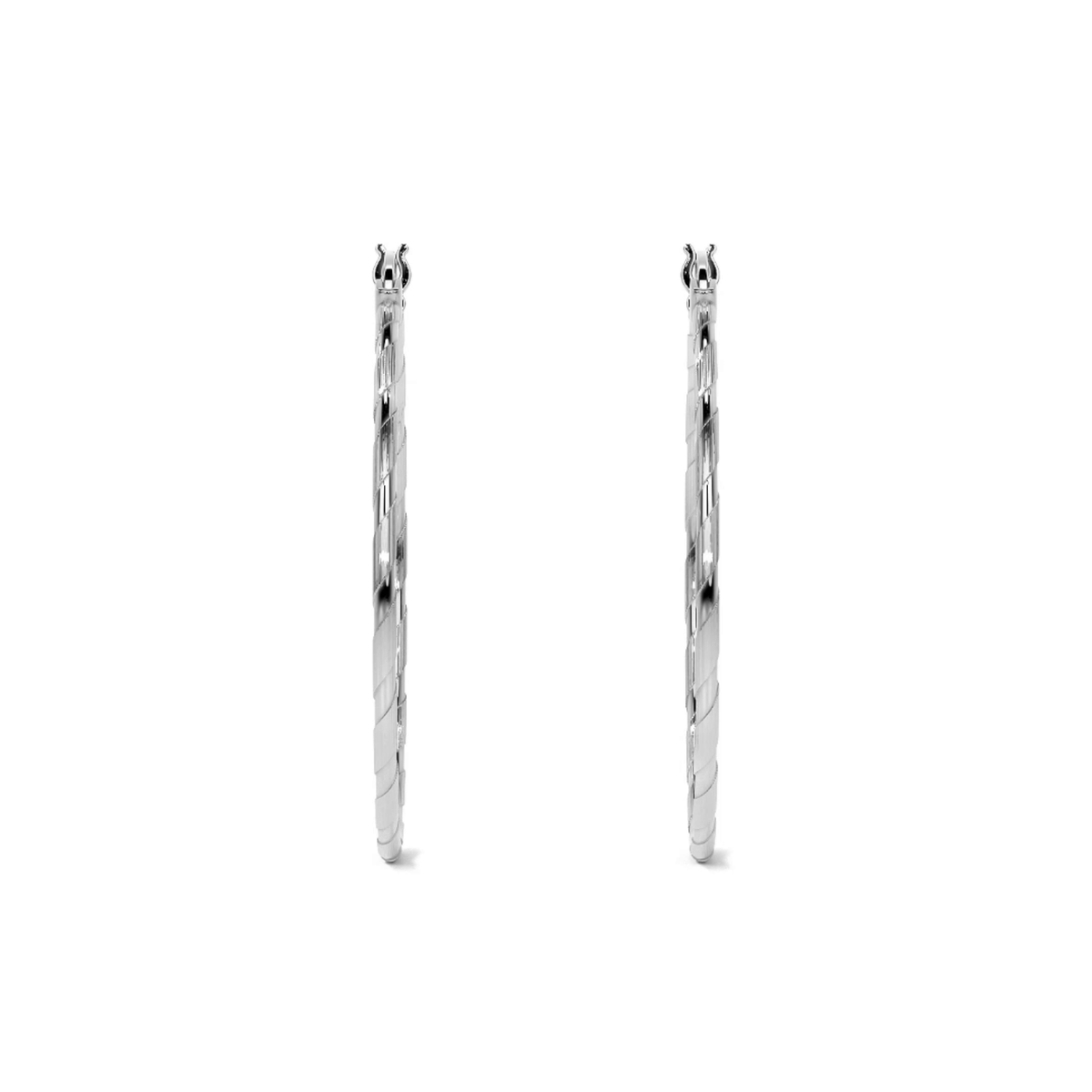 Arete De Plata 925 Extra Ligero Para Mujer Con Diamantado Cordon Blue