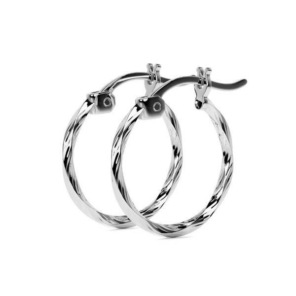 Arete De Plata 925 Extra ligero Para Mujer Con Diamantado Torsal