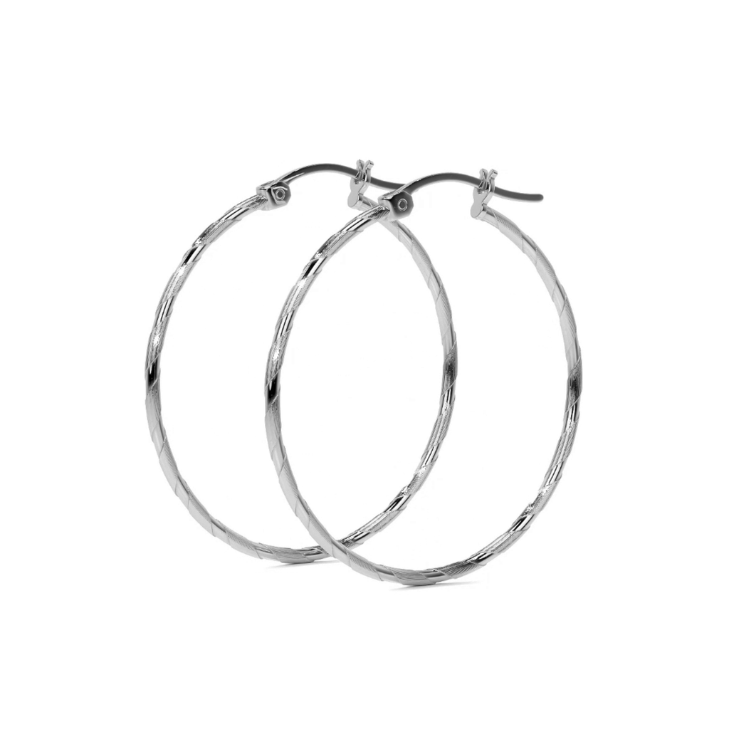 Arete Arracada Diamantada De Plata 925 Para Mujer Cordon Blue