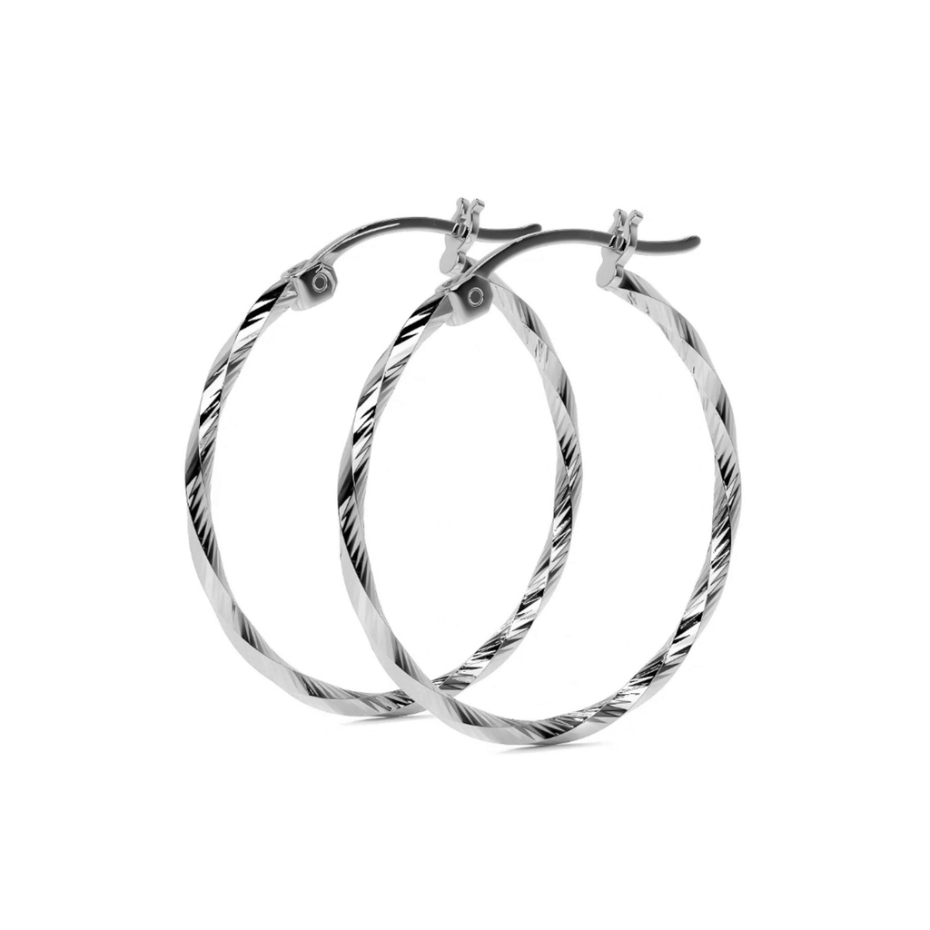 Arete De Plata 925 Para Mujer Con Diamantado Torsal