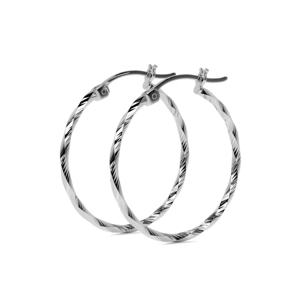 Arete De Plata 925 Para Mujer Con Diamantado Torsal