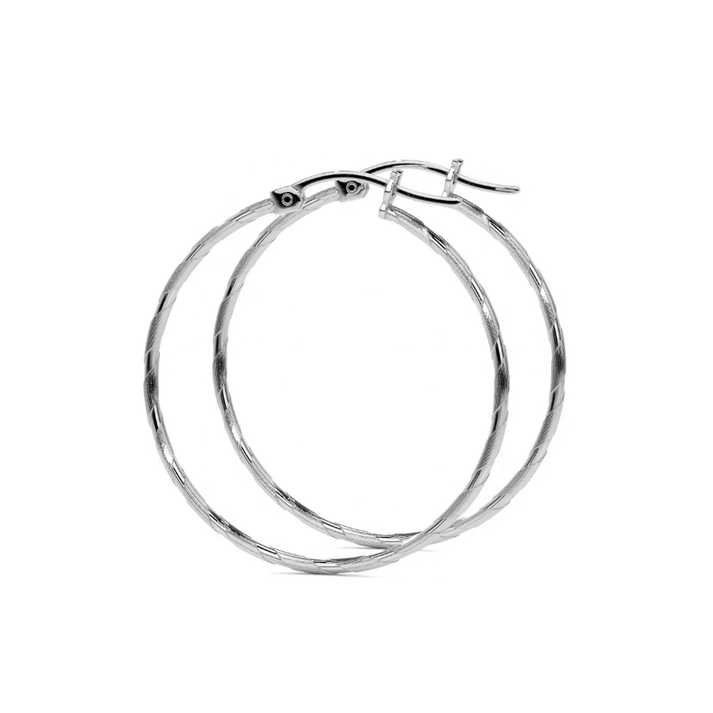 Arete Arracada Diamantada De Plata 925 Para Mujer Cordon Blue