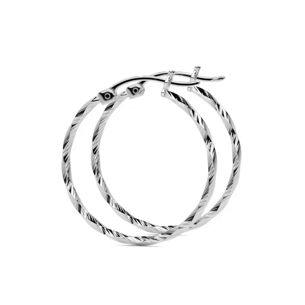 Arete De Plata 925 Para Mujer Con Diamantado Torsal