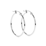 Arete Arracada Ligera Para Mujer Lisa De Plata Ley 925