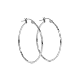 Arete De Plata 925 Extra Ligero Para Mujer Con Diamantado Cordon Blue