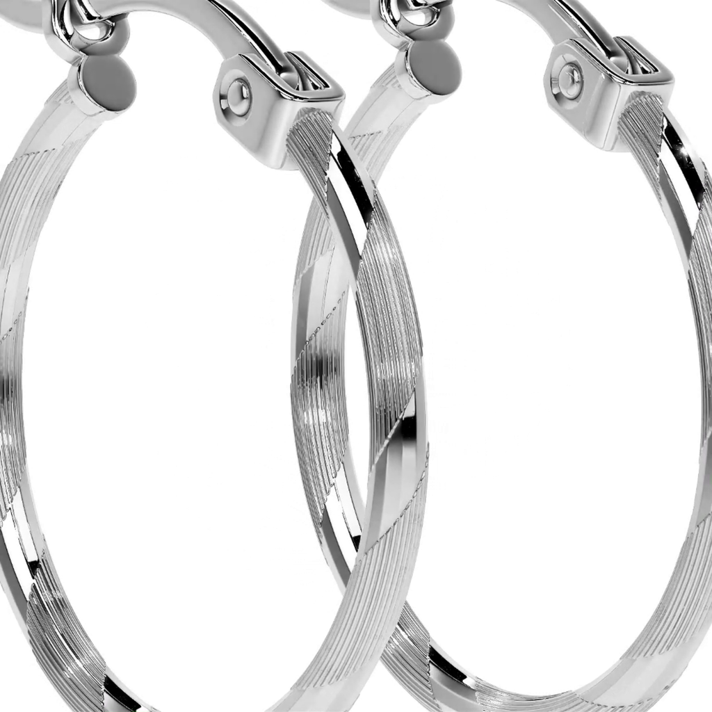 Arete Arracada Diamantada De Plata 925 Para Mujer Cordon Blue