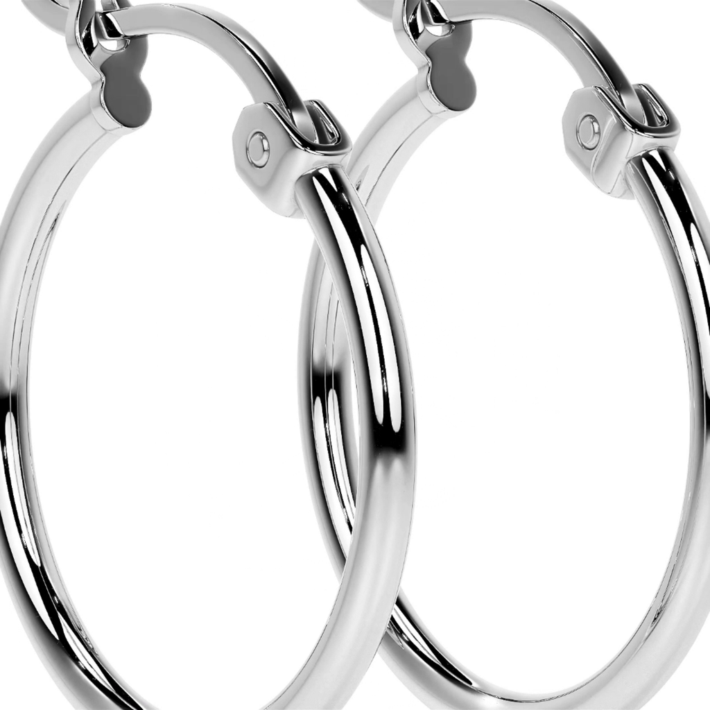 Arete Arracada Ligera Para Mujer Lisa De Plata Ley 925