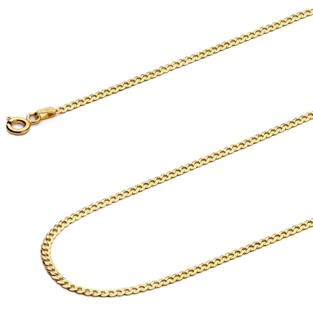 Cadena Italiana De 14k, Estilo Cubana, Calibre 2mm, De 50cm