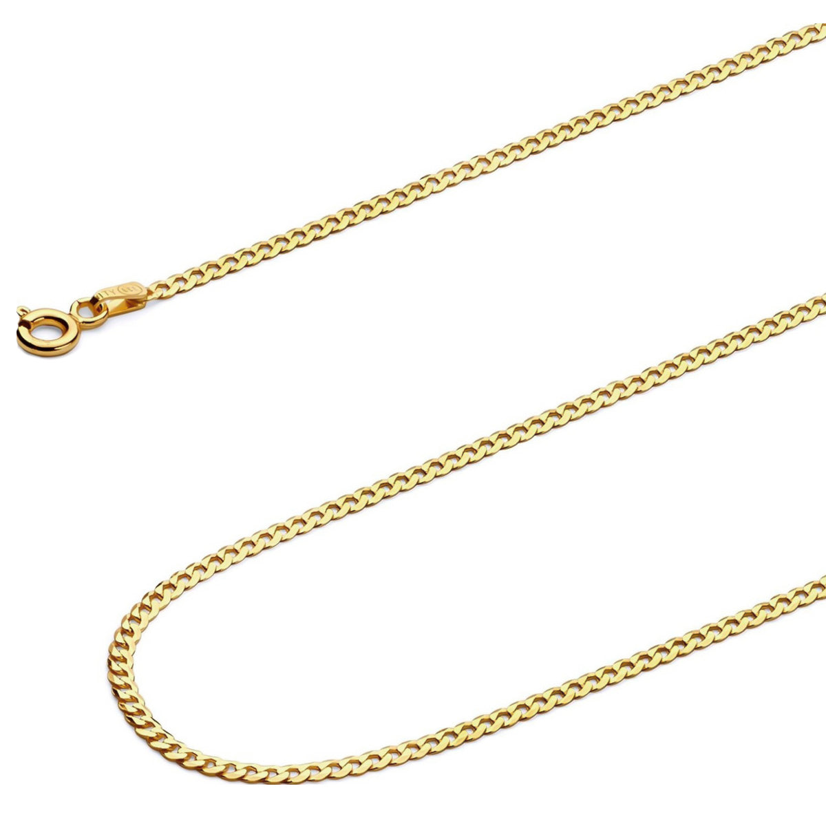 Cadena Italiana De 14k, Estilo Cubana, Calibre 2mm, De 50cm
