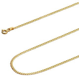 Cadena Italiana De 14k, Estilo Cubana, Calibre 2mm, De 50cm