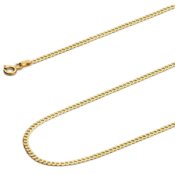 Cadena Italiana De 14k, Estilo Cubana, Calibre 2mm, De 50cm