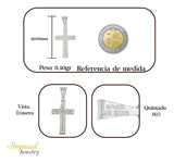 Dije Turco De Plata 925 De Cruz Rectangular Con Zirconia