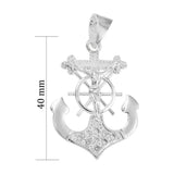 Dije De Cruz Con Forma De Ancla De Plata 925