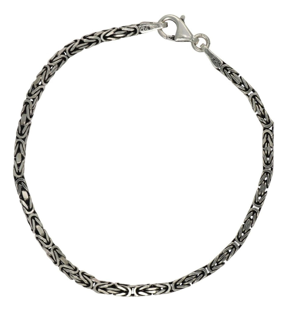 Pulsera De Plata 925 Bizantino 20cm Calibre 2.6 Mm Italiana