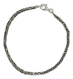 Pulsera De Plata 925 Bizantino 20cm Calibre 2.6 Mm Italiana