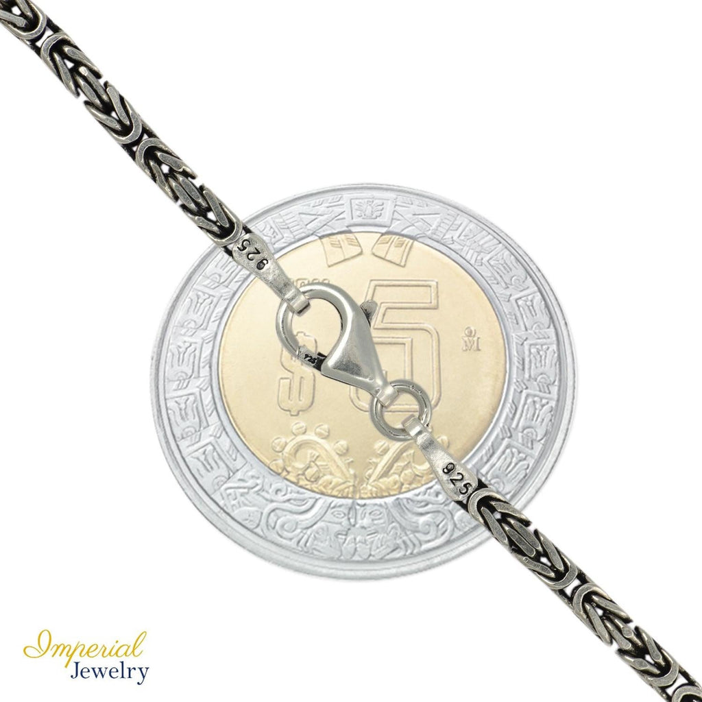 Pulsera De Plata 925 Bizantino 20cm Calibre 2.6 Mm Italiana