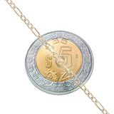 Cadena De Oro Italiano 10k Figaro 3x1 Pave 50 Cm 2.3mm