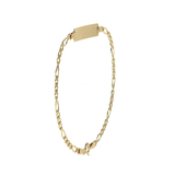 Pulsera Esclava de Oro 10K Estilo Fígaro 3x1 con Placa | Joyería Italiana