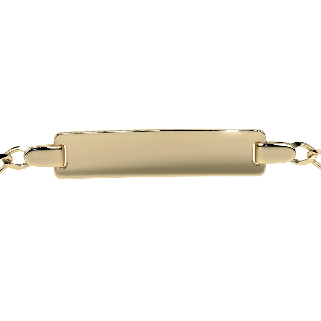 Pulsera Esclava de Oro 10K Estilo Fígaro 3x1 con Placa | Joyería Italiana