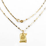 Collar Con Medalla De Virgen Italiana De Oro De 14k
