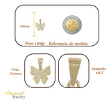 Dije De Mariposa Con Zirconia En Oro De 10k 1.7 Grm