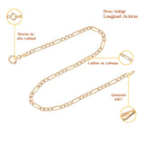 Pulsera Italiana Figaro Pave De 10 Quilates 2.6mm, 18.5 Cm